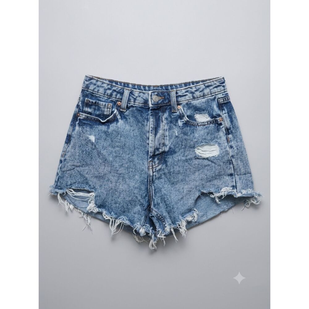 Wild Fable High Rise Distressed Acid Wash Denim Cutoff Shorts Button Fly 6